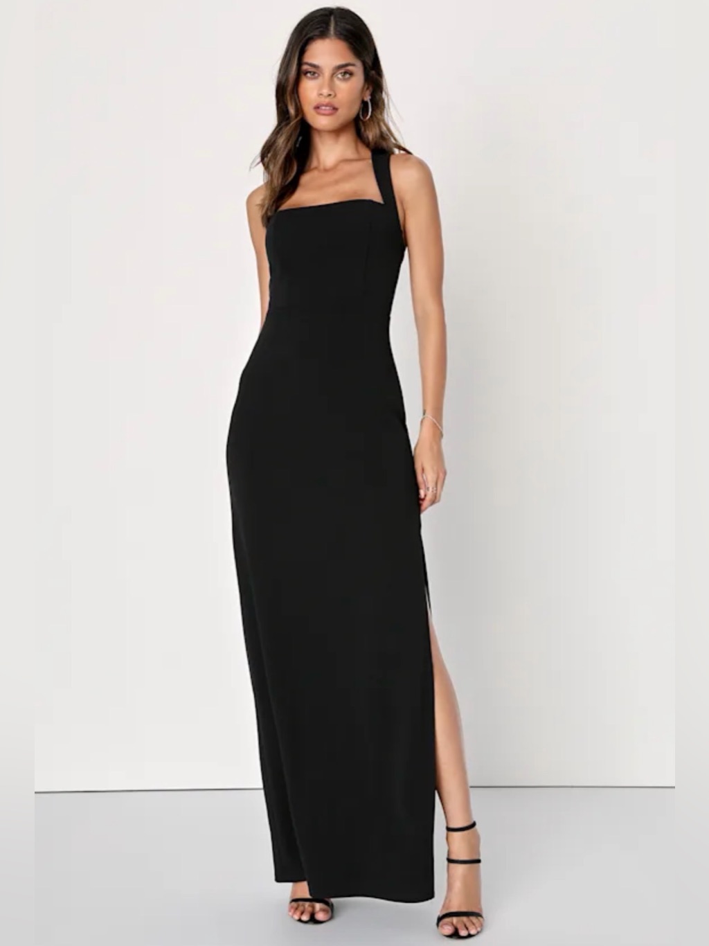 Lulus Glamorous Dedication Black Sleeveless Column Maxi Dress New Small
